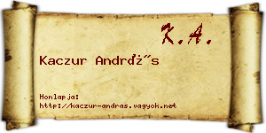 Kaczur András névjegykártya