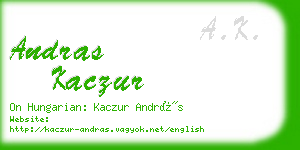 andras kaczur business card